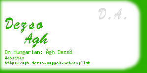 dezso agh business card
