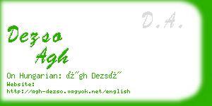 dezso agh business card